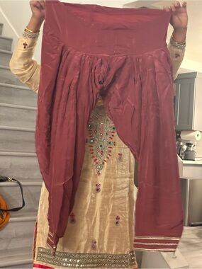 Maroon Satin Punjabi Patiala Salwar